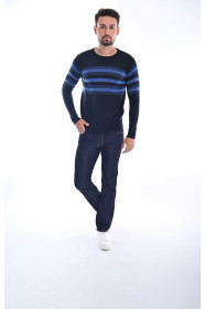 ﻿﻿ Yün Comfort Bisiklet Yaka Lacivert