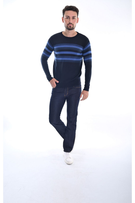 ﻿﻿ Yün Comfort Bisiklet Yaka Lacivert