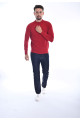 BRICK COLOR HIGH NECK SLIM-FIT SWEATER