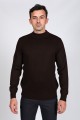 BRICK COLOR HIGH NECK SLIM-FIT SWEATER