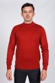 RED COLOR HIGH NECK SLIM-FIT SWEATER