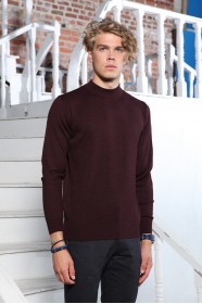 MIDDLE BORDO COLOR HIGH NECK SLIM-FIT SWEATER