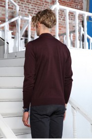 MIDDLE BORDO COLOR HIGH NECK SLIM-FIT SWEATER