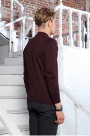 MIDDLE BORDO COLOR HIGH NECK SLIM-FIT SWEATER