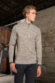 LIGHT CAMEL COLOR ZIPPERED TEXTURED WOOL SWEATER