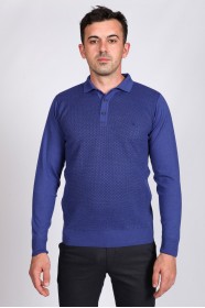 MELANGE LIGHT PARLIAMENT POLO COLLAR WOOL SWEATER