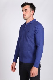 MELANGE LIGHT PARLIAMENT POLO COLLAR WOOL SWEATER