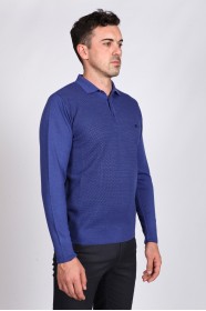 MELANGE LIGHT PARLIAMENT POLO COLLAR WOOL SWEATER