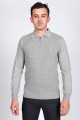 DARK GRAY COLOR ZİP-NECK POLO SWEATHER WİTH WOOL