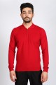 RED COLOR COTTON ZİP-NECK SWEATHER