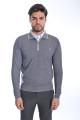 NAVY BLUE COLOR ZİP-NECK POLO SWEATHER WİTH WOOL