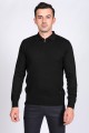 DARK PARLIAMENT COLOR ZİP-NECK POLO SWEATHER WİTH WOOL