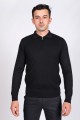 DARK PARLIAMENT COLOR ZİP-NECK POLO SWEATHER WİTH WOOL