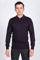 MIDDLE BORDO COLOR ZİP-NECK POLO SWEATHER WİTH WOOL
