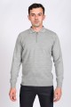 MEDIUM GRAY COLOR ZİP-NECK POLO SWEATHER WİTH WOOL