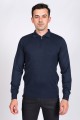 NAVY BLUE COLOR ZİP-NECK POLO SWEATHER WİTH WOOL