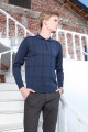 BLACK COLOR ZİP-NECK POLO SWEATHER WITH WOOL