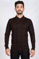 BLACK COLOR ZİP-NECK POLO SWEATHER WITH WOOL