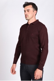 MIDDLE BORDO POLO COLLAR WOOL SWEATER