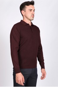 MIDDLE BORDO POLO COLLAR WOOL SWEATER