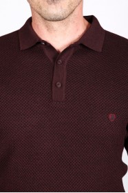 MIDDLE BORDO POLO COLLAR WOOL SWEATER