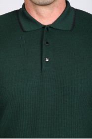 DARK GREEN LONG-SLEEVED POLO SWEATHER