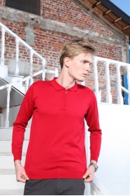 RED COLOR ZİP-NECK SWEATHER