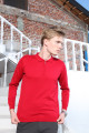 RED COLOR ZİP-NECK SWEATHER