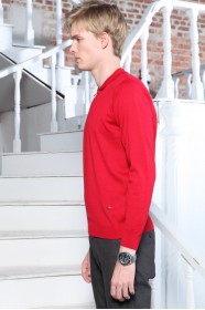 RED COLOR ZİP-NECK SWEATHER