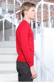 RED COLOR ZİP-NECK SWEATHER