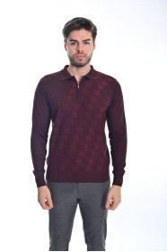 ﻿﻿ Yün Comfort Polo Yaka Fermuarlı Ortabordo