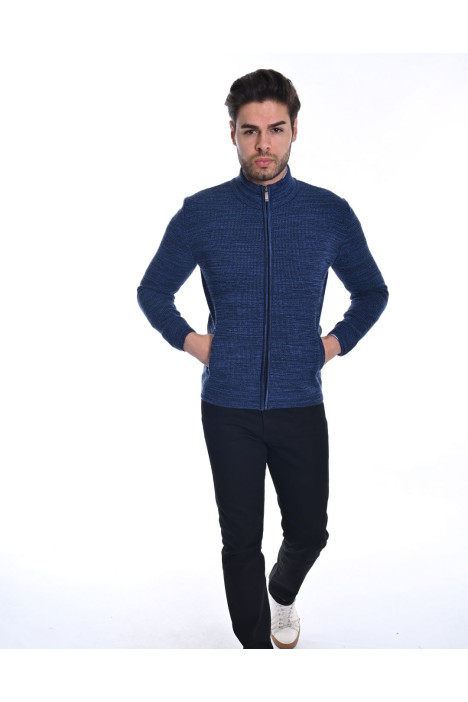 ZIP-UP CARDIGAN. COLOR: PARLIAMENT