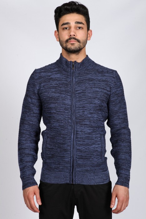 PARLIAMENT COLOR ZİP-THROUGH CARDİGAN WİTH WOOL