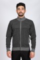 LIGHT DARK BLUE COLOR ZİP-THROUGH CARDİGAN WİTH WOOL
