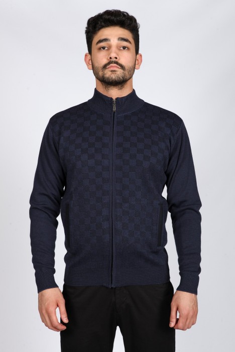 PARLIAMENT COLOR ZİP-THROUGH CARDİGAN WİTH WOOL