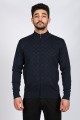 DARK PARLIAMENT COLOR ZİP-THROUGH CARDİGAN WİTH WOOL