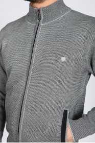 MEDIUM GRAY COLOR ZİP-THROUGH CARDİGAN WİTH WOOL