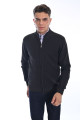 NAVY BLUE COLOR ZİP-THROUGH CARDİGAN WİTH WOOL