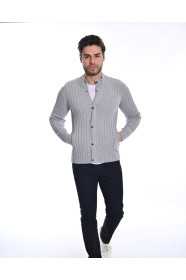 ﻿﻿ Yün Mont Dik Yaka 3kat Orta Gri