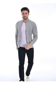 ﻿﻿ Yün Mont Dik Yaka 3kat Orta Gri