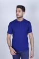 DARK BORDEAUX COLOUR, SHORT SLEEVE,STAND UP COLLAR, REGULAR MOLD, 100% COTTON SWEATER