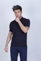 NAVY BLUE COLOUR, SHORT SLEEVE, POLO NECK, REGULAR MOLD, 100% COTTON SWEATER