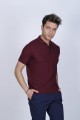 RED COLOUR, SHORT SLEEVE, STAND UP COLLAR, REGULAR MOLD, 100% COTTON SWEATER