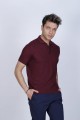 FUCHIA COLOUR, SHORT SLEEVE, STAND UP COLLAR, REGULAR MOLD, 100% COTTON SWEATER