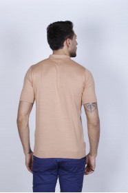 SHORT SLEEVE, ZİPPER POLO NECK, REGULAR MOLD, 100% COTTON SWEATER. DRIEDROSE