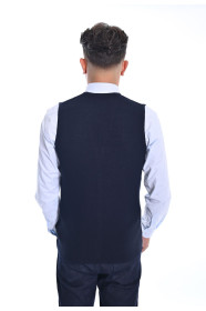 NAVY BLUE COLOR WOOL KNİTTED WAİSCOAT